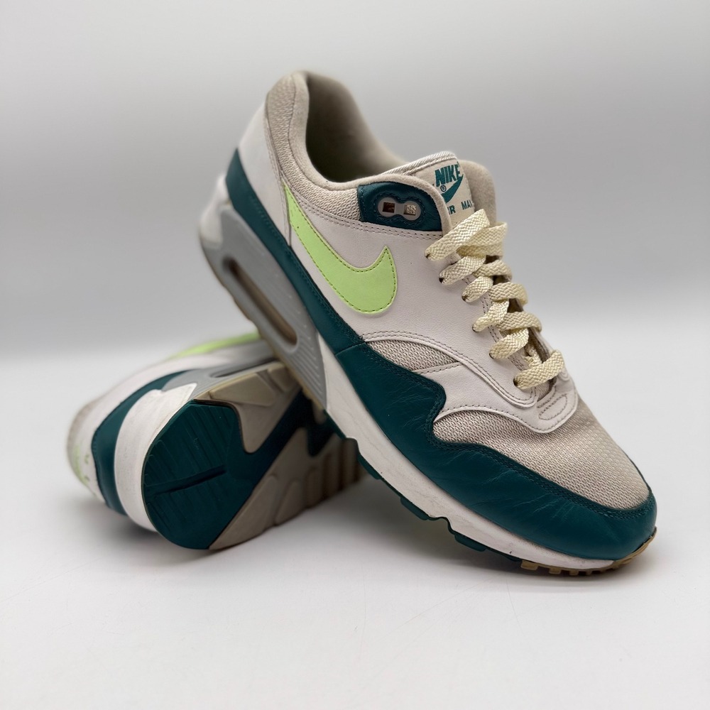 Nike Air Max 90/1 Mens 10.5 White Dark Teal Green Lime Blast *W/ Not OG Box*
